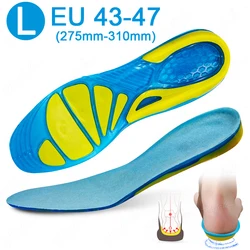 Silicone Non-Slip Gel Sport Shoe Insoles with Orthopedic Massaging and Shock Absorption - 1 Pair (L EU 43-47)