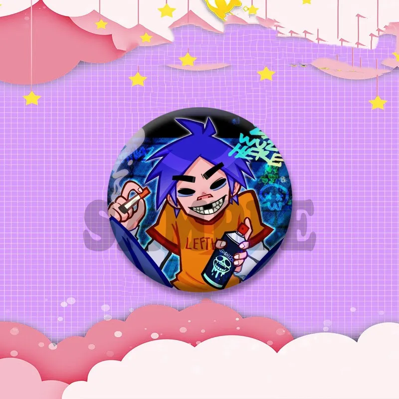 Gorillaz Fanart Cartoon Idol Pin Brooch - Backpack & Hat Decor Gift Badge