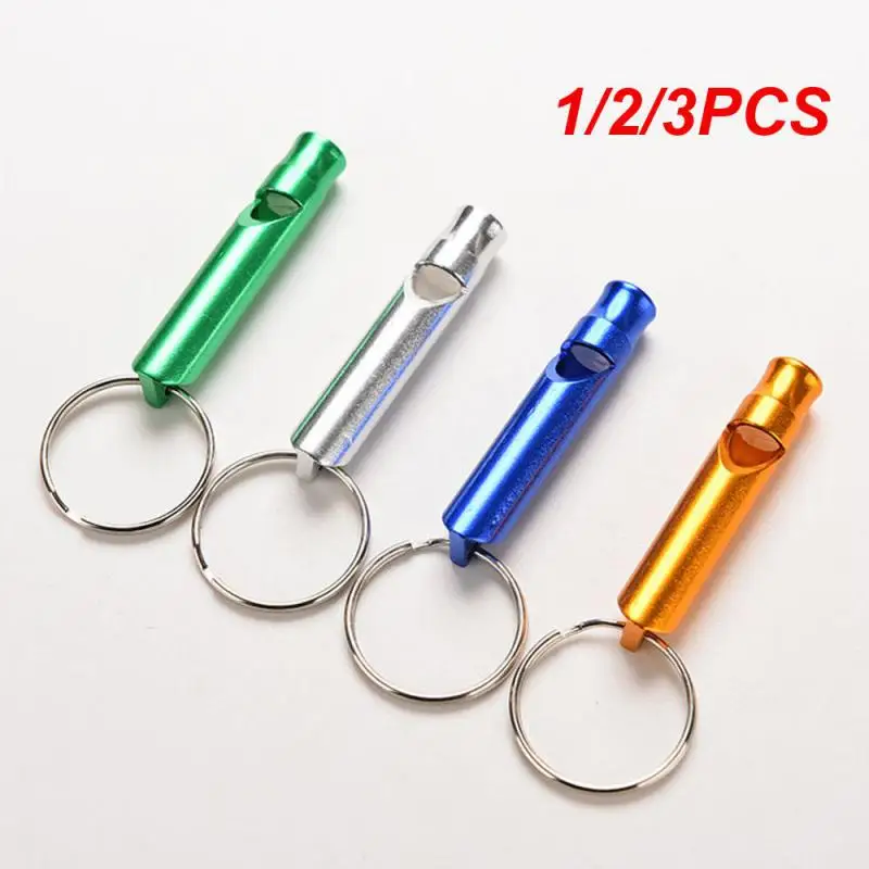 

1/2/3PCS Emergency Train Small Whistle Aluminum Survival Multifunction Whistle Keychain Whistles Training Key Ring Edc Camping