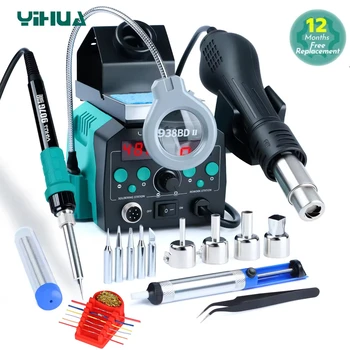 YIHUA 938BD-II 740W Hot Air Gun BGA Rework Station SMD Soldering Iron Desoldering Station LED Lamp Digtal Display Welding Tool 1