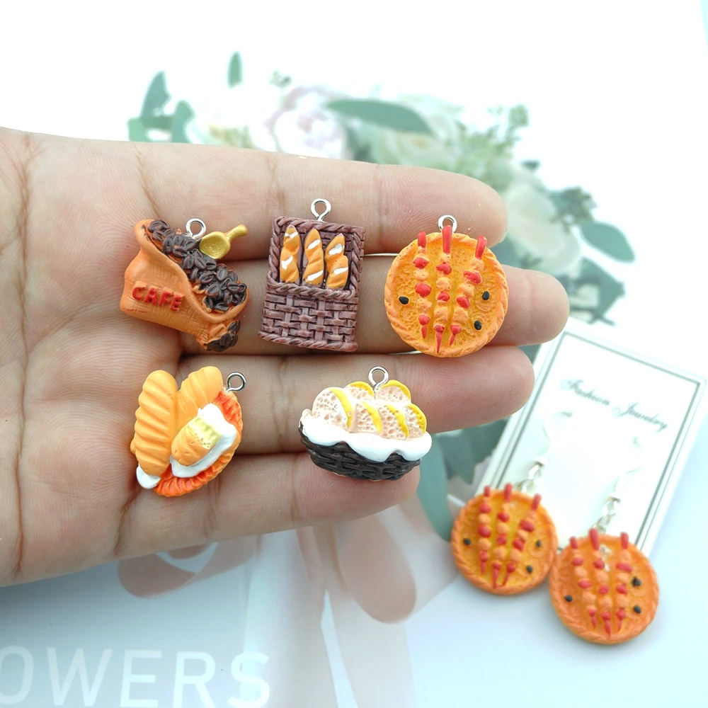 Brot Kuchen Charms für Schmuck Machen Diy Ohrring Armband Anhänger Zubehör Erkenntnisse Telefon Machen Groß Großhandel