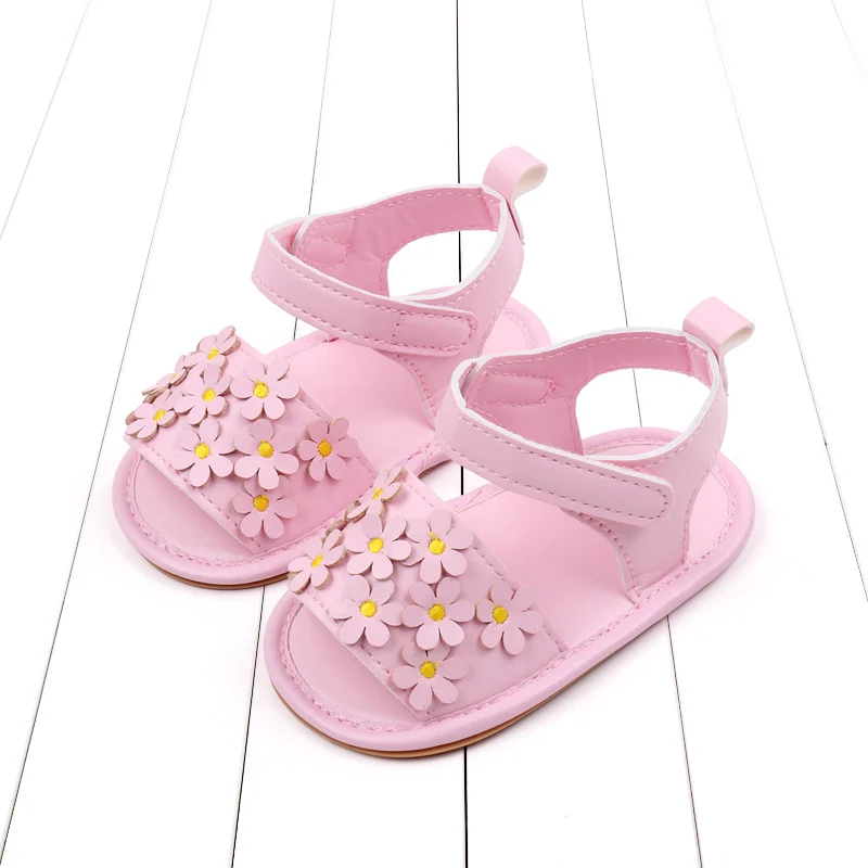Baby Girl Shoes Cute Flowers Beautiful Sandals Summer Walking Infant Shoes 2024 New Fashion High Quality PU and TPR BHX3195 6