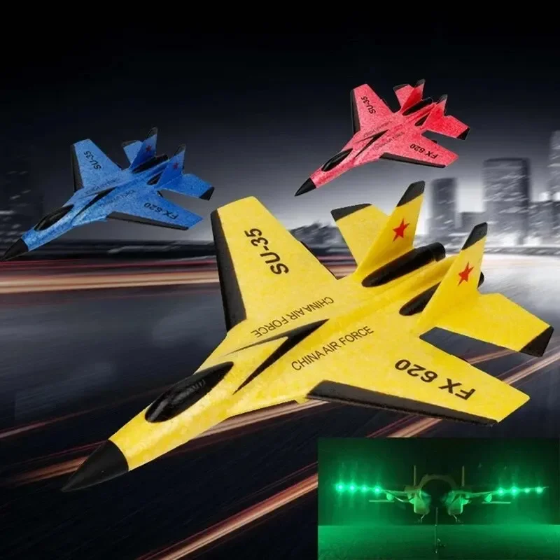 SU35 RC Plane FX620 FX820 2.4G Remote Control Flying Model Glider Airplane With LED Lights Aircraft Foam Toys For Children Gifts 6