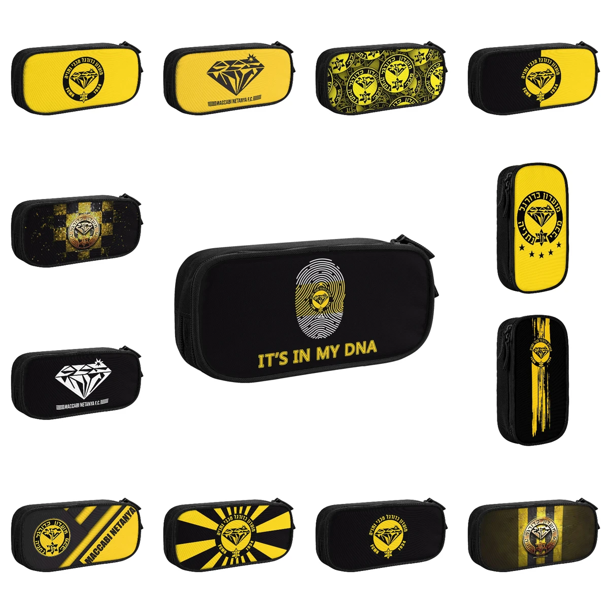 Maccabi Netanya Big Capacity Pencil Pen Case Stationery Bag Pouch Holder Box Organizer for Teens Girls Adults Student