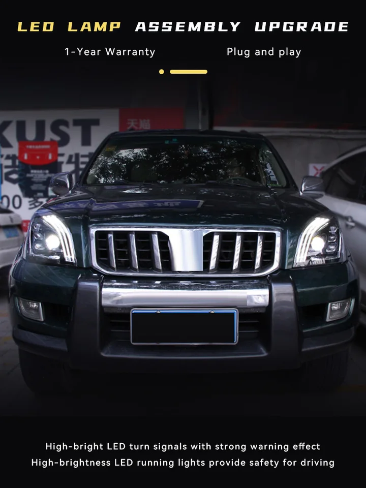 Car Styling Headlights For Toyota Prado LC120 LED Bulbs 2003-2009