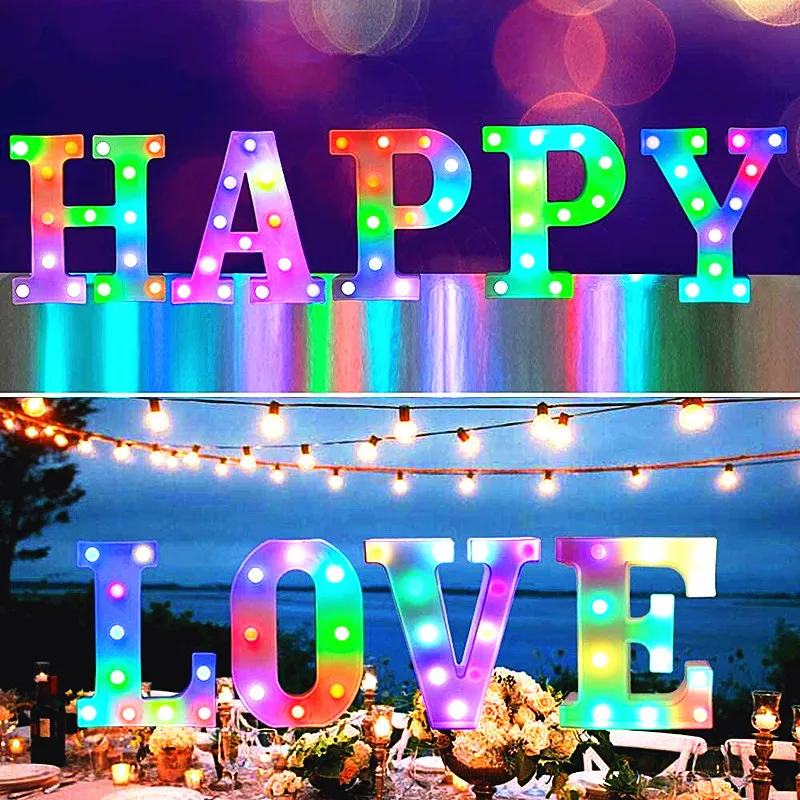 

Creative DIY LED Remote Control Colorful Letter Lights Birthday Confession Romantic Proposal Decorative Light Alphabet Lamp