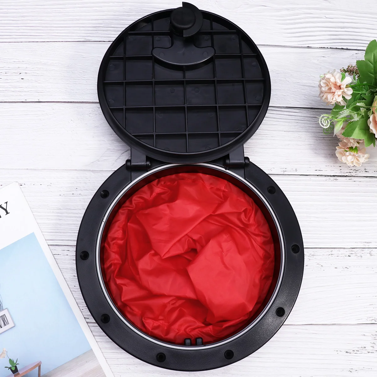 Deck Plate Deck Hatch Portable Hatch Cover with Storage Bag for Kayak Fishing Rigging Accessories 8 Inch ( Black ) 4 inch 6 inch white black anti slip hand hole plastic round marine boat rv hatch cover screw out deck inspection plate