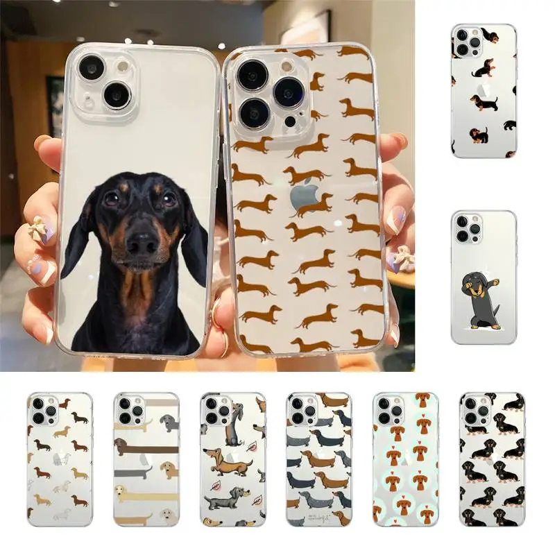 Custodia Per Telefono Per Cani Dachshund Silhouette Per Iphone 7 8 Plus X Xr Xs 11 12 13 Se2020 Custodia Mini 14 Promax