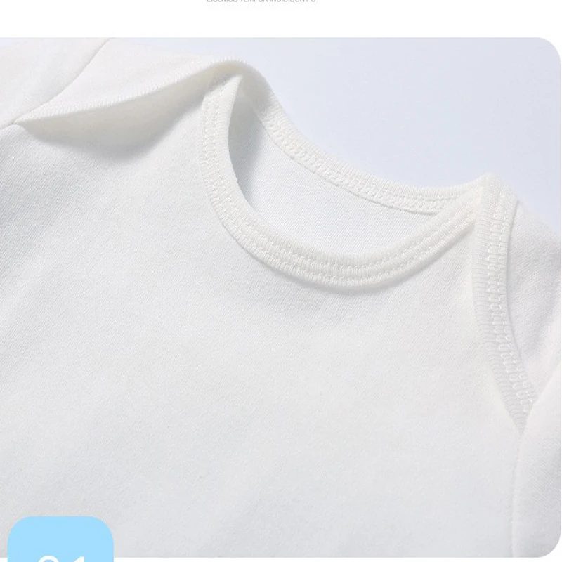 Long sleeves baby bodysuits 100% cotton solid white color newborn baby boy girl rompers infant jumpsuit 0-24 moth 3