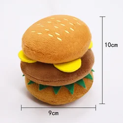 Whimsical Burger and Fries Plush Squeaky Dog Toy (French fries)