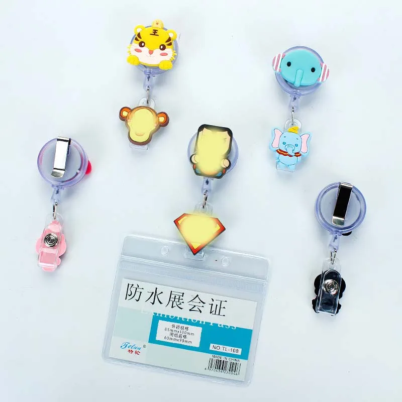 Cute Double Pokemon Silica Gel 60cm Retractable Badge Reel Nurse Doctor  Student Exhibition ID Card Clips Badge Holder Stationery