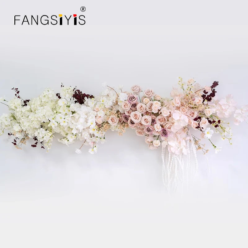 

3M/2M/1M DIY Wedding Flower Wall Arrangement Supplies Silk Peonies Rose Artificial Floral Row Decor Marriage Iron Arch Backdrop