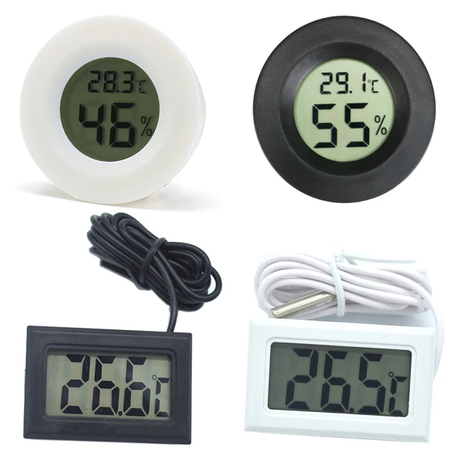 Mini Reptile Terrarium Thermometer Hygrometer with Probe Reptile  Thermometer and Humidity Gauge Digital Pet Thermometer with Fast Readout  for Turtles