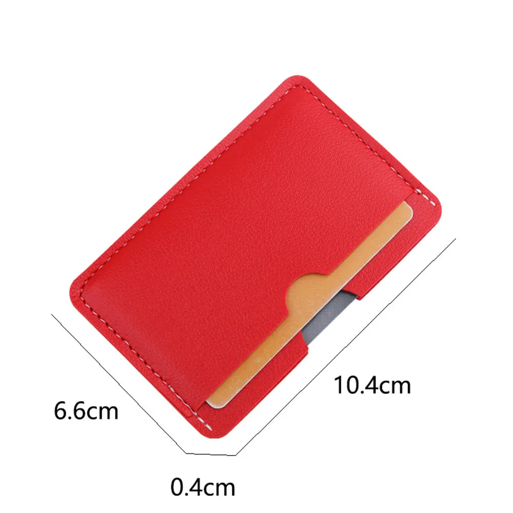 Slim PU Leather Men Women ID Card Holder Thin Mini ID Credit Card Holder Small Cardholder Coin Purse Solid Business Card Case