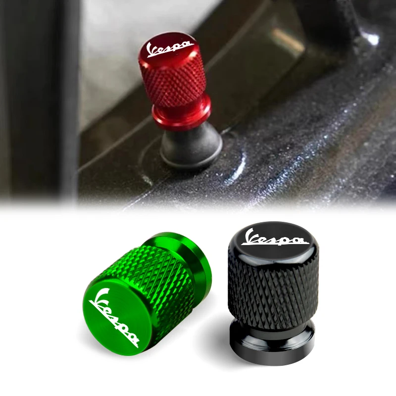 Motorcycle Accessories 2 Pcs For Piaggio Vespa Primavera 150 SPRINT LXV 125 125 200 Metal Tire Valve Air Port Stem Cover Caps