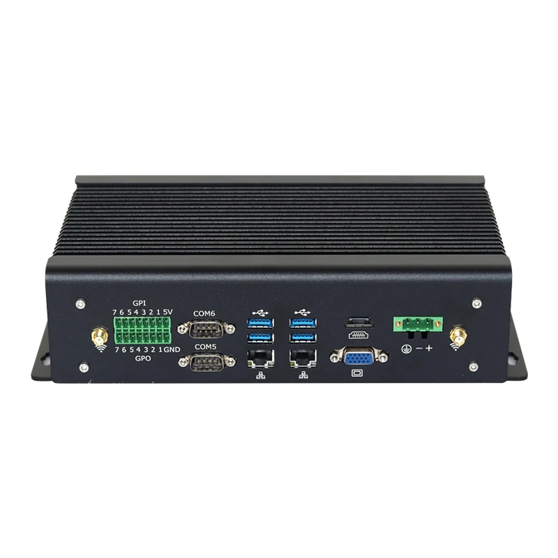 

Fanless Industrial Mini PC i7 1165G7 Dual Ethernet GPIO DB9 RS232/422/485 2x mPCIe Wi-Fi 4G LTE HDMI VGA 6xUSB Windows Linux