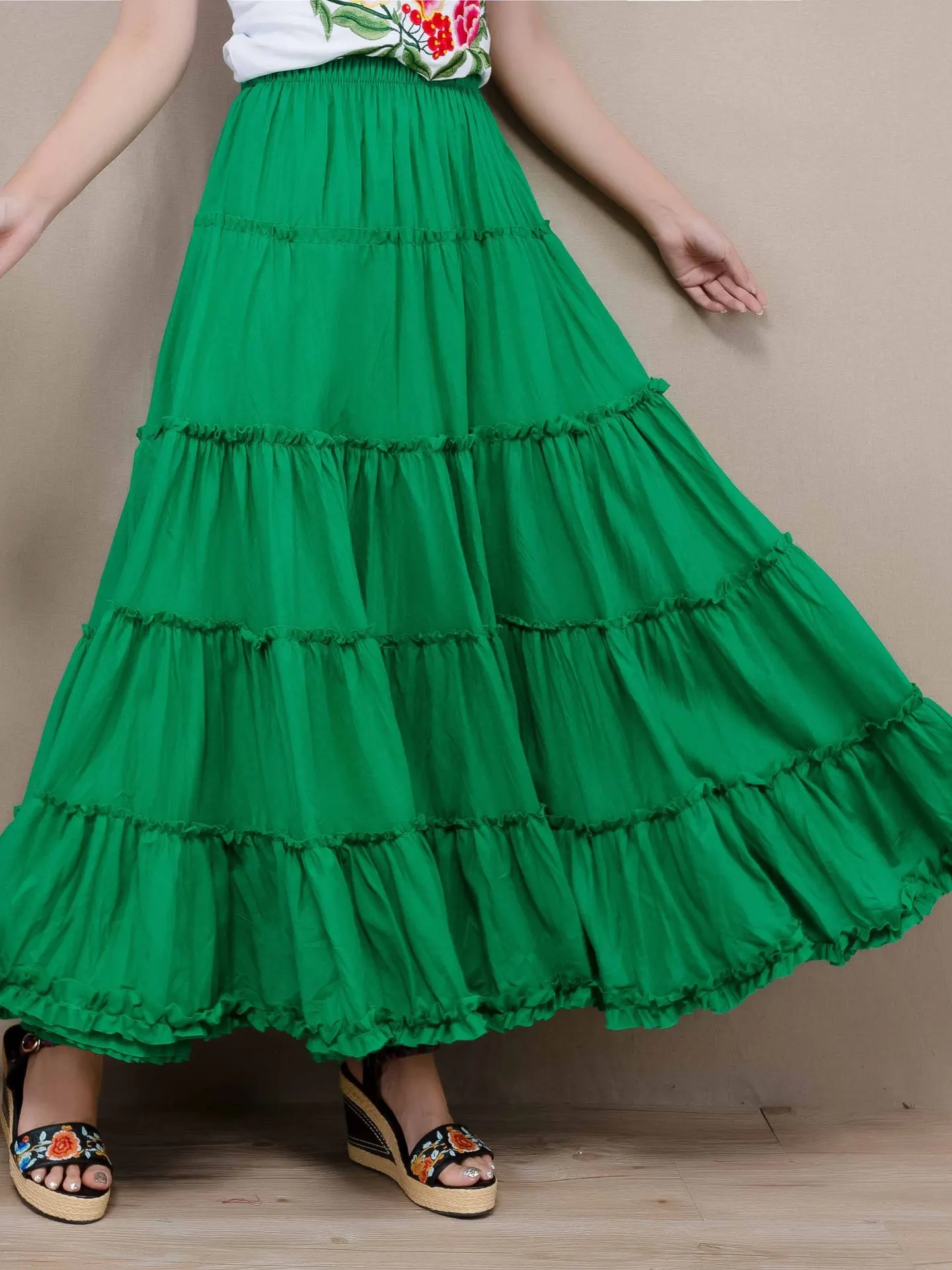 

Splicing Large Swing Skirt Summer Ethnic Women's Dress Long Skirt Beach Skirt Women Halloween Clothing Dancing Dress