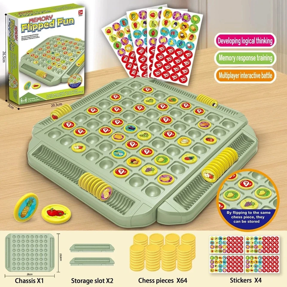 thumbnail image 2 of Animal Flip Board Memory Game Memory Flip Game Puzzle Board Game Flip Chess Pattern Game Kids Toys Educational I.1413777433 2 of 13