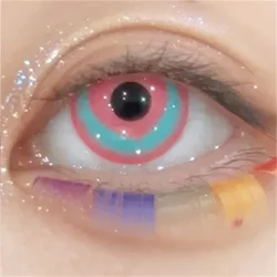 Vibrant Colored Contact Lenses - Mesh Green, Black, Pink, and Purple Cosplay Edition (6 - Month Pair) (Heart Beat Green)