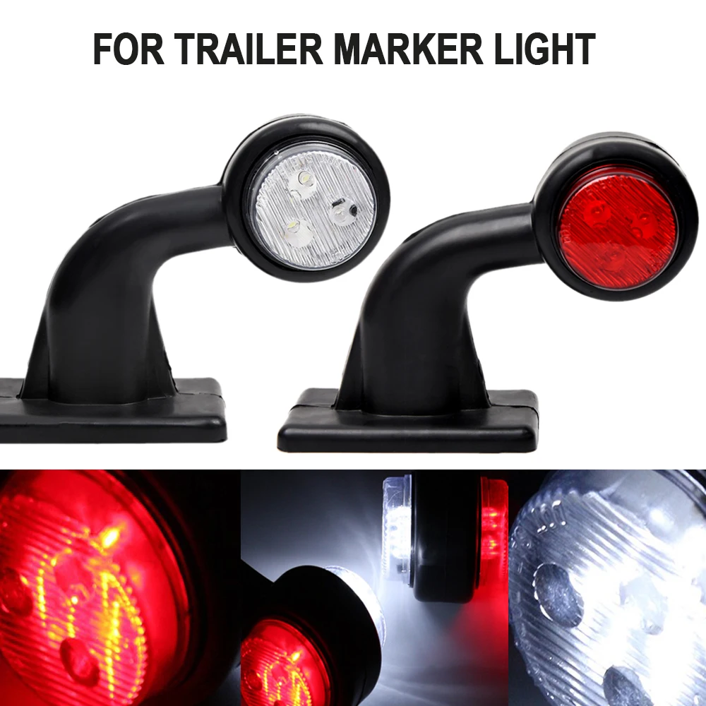 Plastic Truck Side Marker Light 12V Red White Trailer Outline Lamp