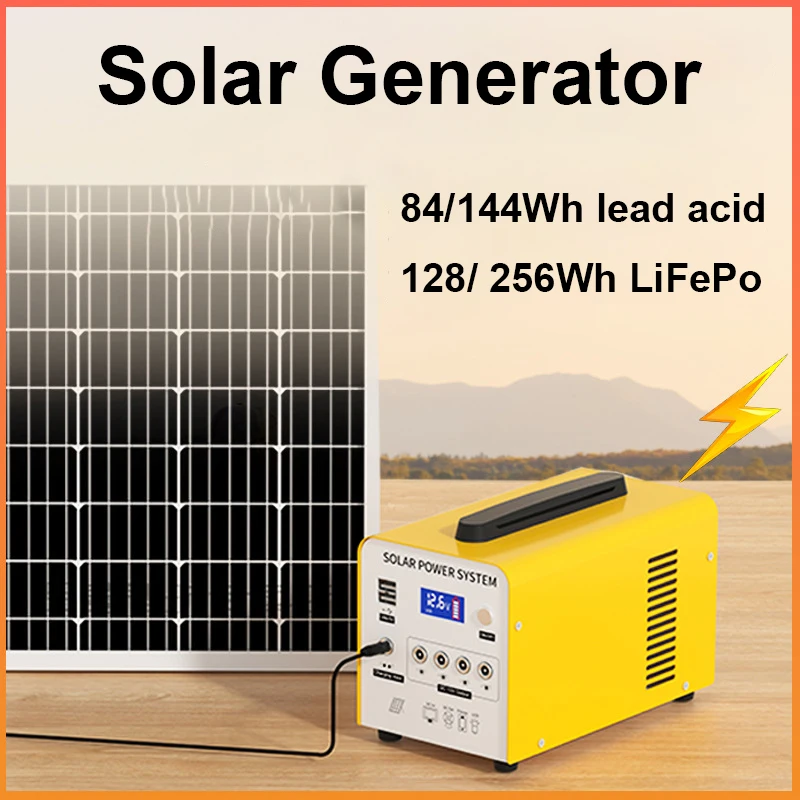 Portable Solar Power Station Outdoor DC USB Mobile Power Supply 84Wh 128Wh 144Wh Solar Generator High Power Energy Storage 3