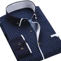 Chemise boutonnée florale pour hommes, marque de haute qualité, chemises à manches longues, décontractées, Slim Fit, vêtements noirs, chemises habillées, 2024 3
