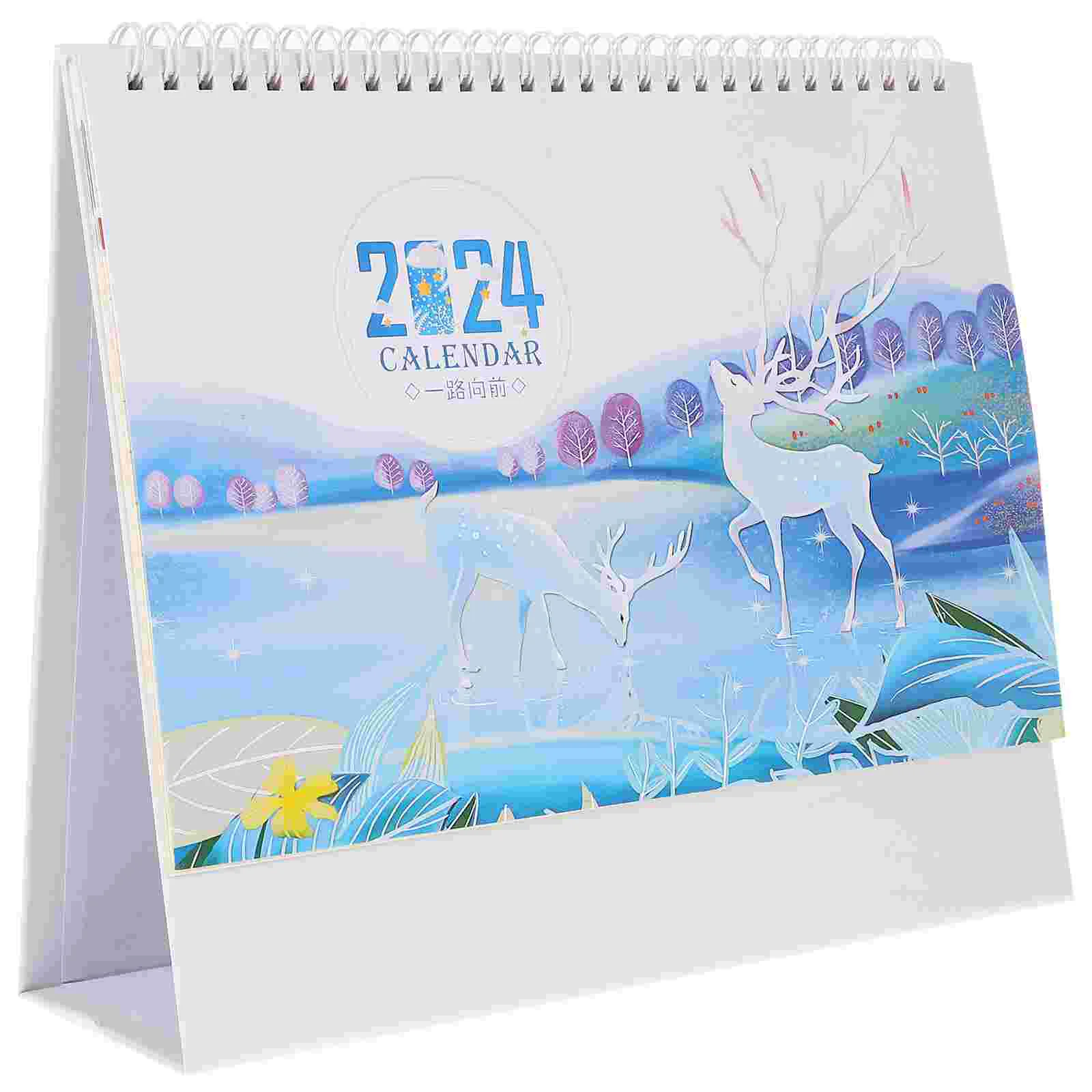 

Traditional Chinese Office Tabletop Standing Calendar Planner Desktop Decor Business Office Work Clock In Plan Calendar