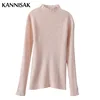 Womens Sweater Solid Mock Neck Inner Bottoming Shirt Korean Slim Fit Stretch Pullovers Autumn Winter Casual Knitted Warm Jumpers 5