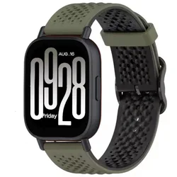 Breathable Silicone Replacement Wristband - Soft and Comfortable Fitness Strap for 22mm Width (Army green black)