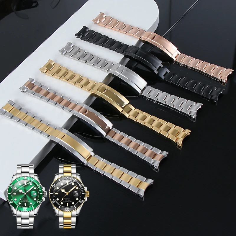 

20mm Oyster Watch Band for Sub GMT Yacht Daytona Men nh35 Case 316L Stainless Watch Strap Luxury Glide Lock Buckle Accessories