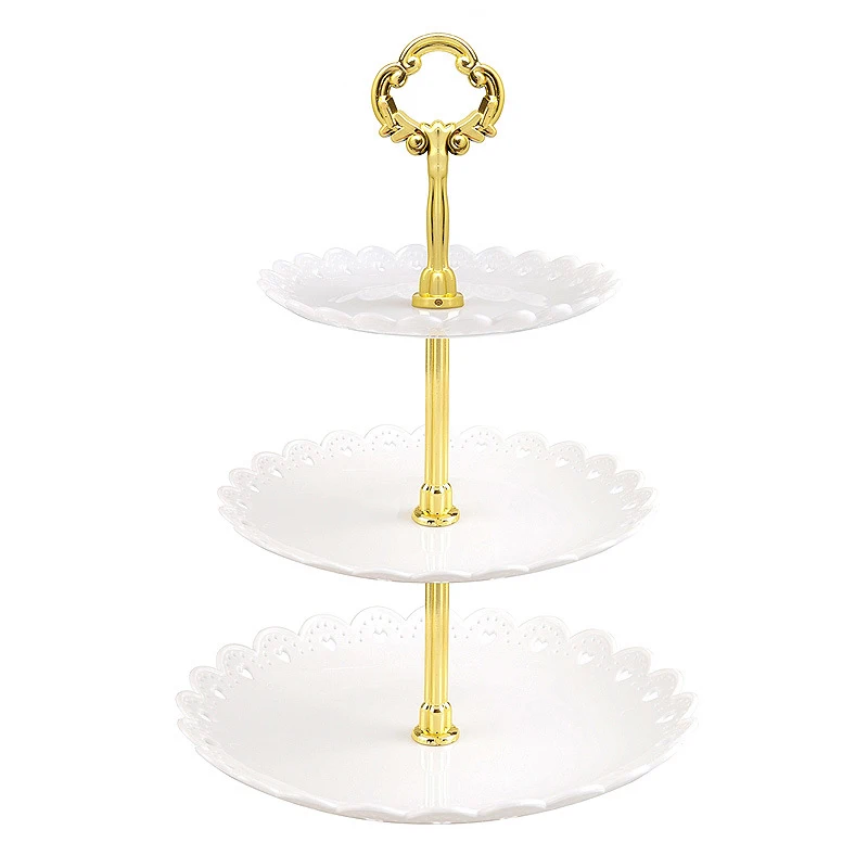 

3-Tier Fruit Dessert Stand Rack Cake Display Plate Tray Wedding Birthday Supply 3-Tier Tray For Home Diy Tools Parts 2020