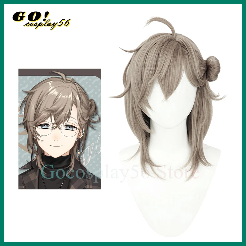 

VTuber Kanae Cosplay Wig kanakana knkn Bun NIJISANJI 2022 New 45cm Long Heat Resistant Synthetic Hair Role Play Headwear