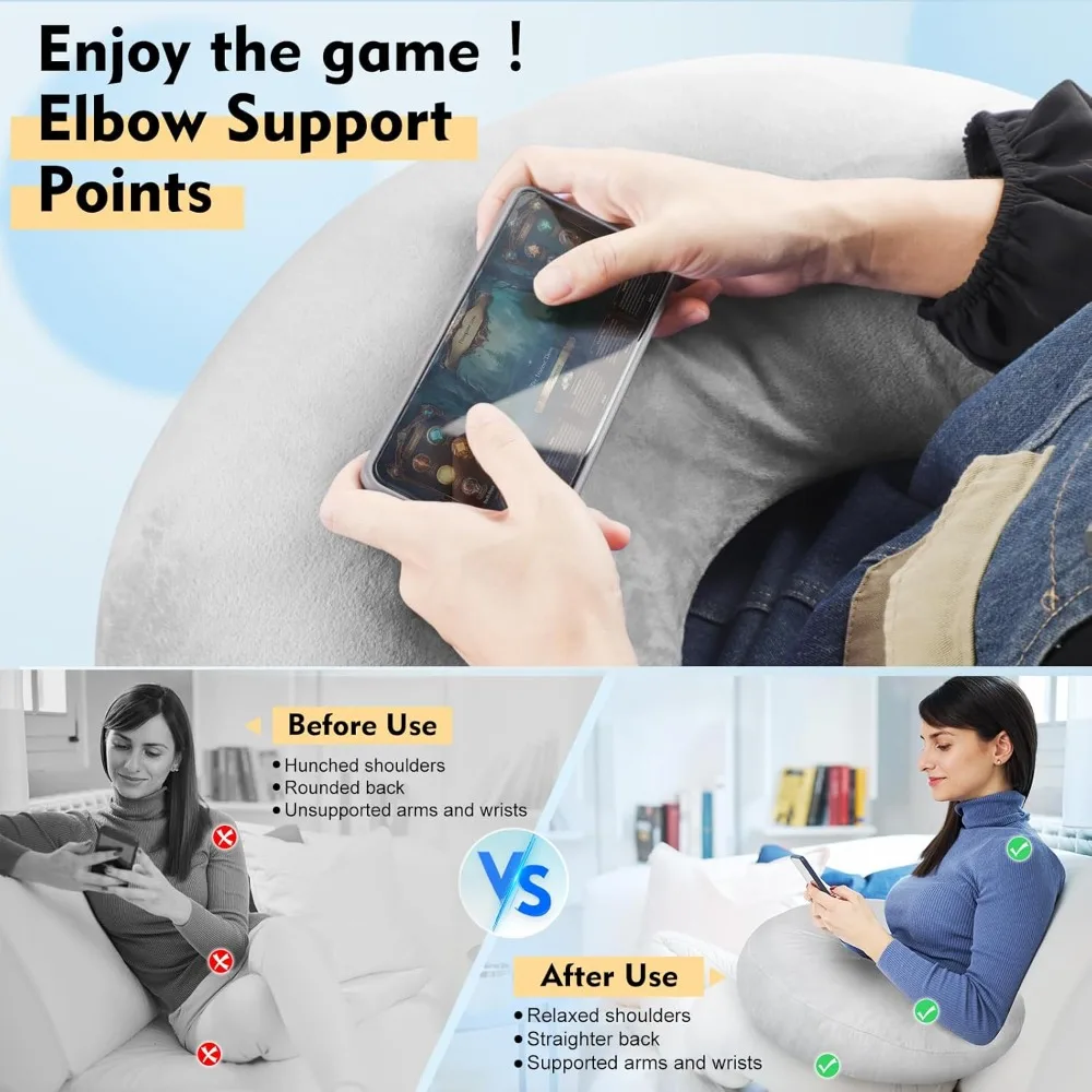 Reading Gaming Pillow Adult Crocheting Pillow To Support Your Arm Portable Desk Soft Skin-Friendly For Watching TV Travel