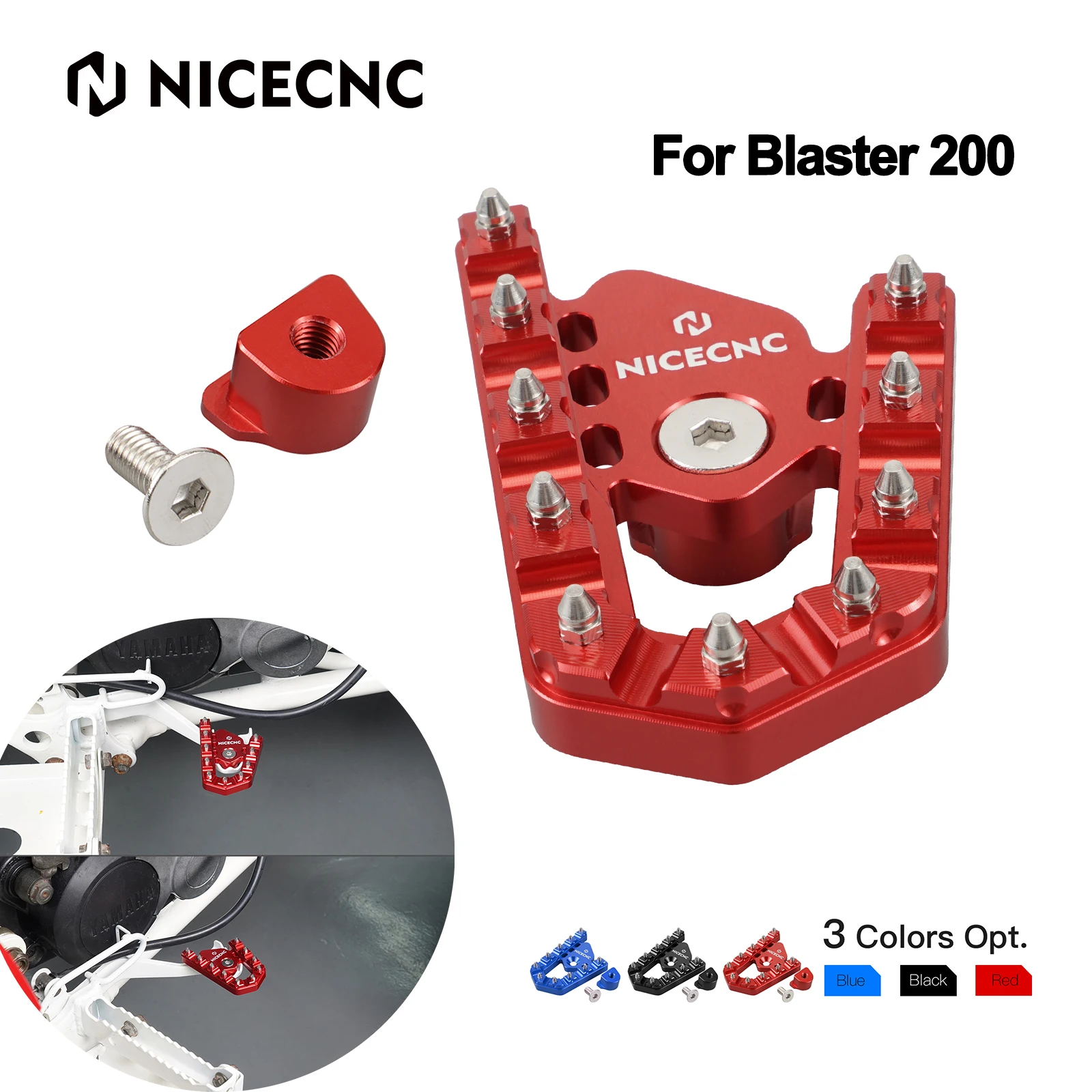 NICECNC ATV Enlarged Rear Brake Pedal Extender For Yamaha Blaster 200 YFS200 1988-2006 2002 Accessories Blue Red Black swivel 1440° faucet gold extender kitchen bathroom sink black adapter filter faucet aerator 360° rotatable stretch sprayer