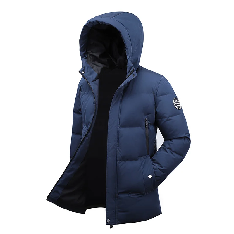 

Winter Jackets for Men Clothing 2023 Fashion Mid-length Cotton Coat Male Thickened Parka Hooded Padded Jacket Casual Veste Homme