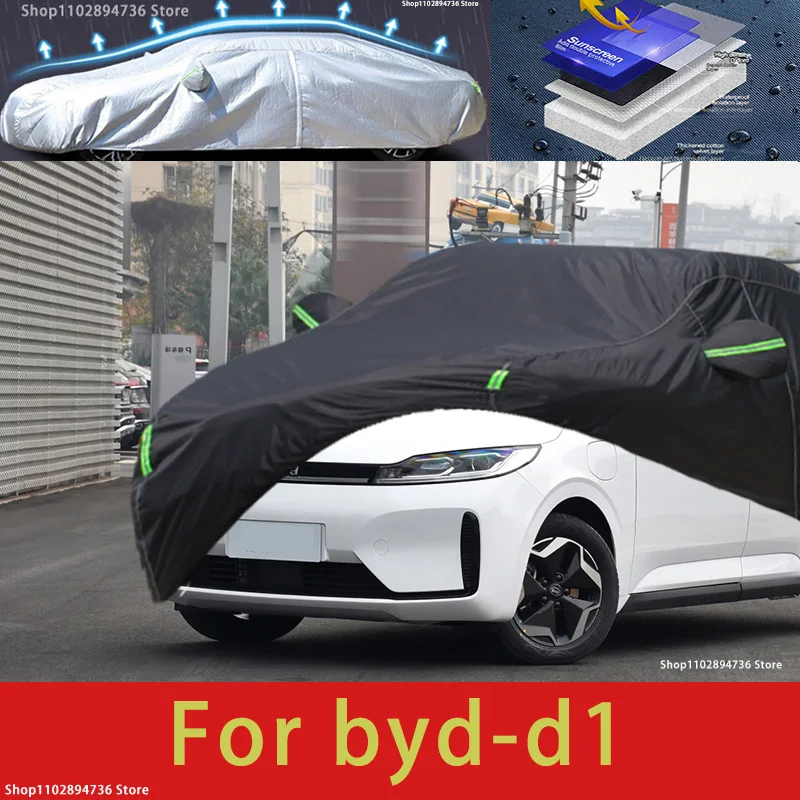 

For byd d1 fit Outdoor Protection Full Car Covers Snow Cover Sunshade Waterproof Dustproof Exterior black car cover