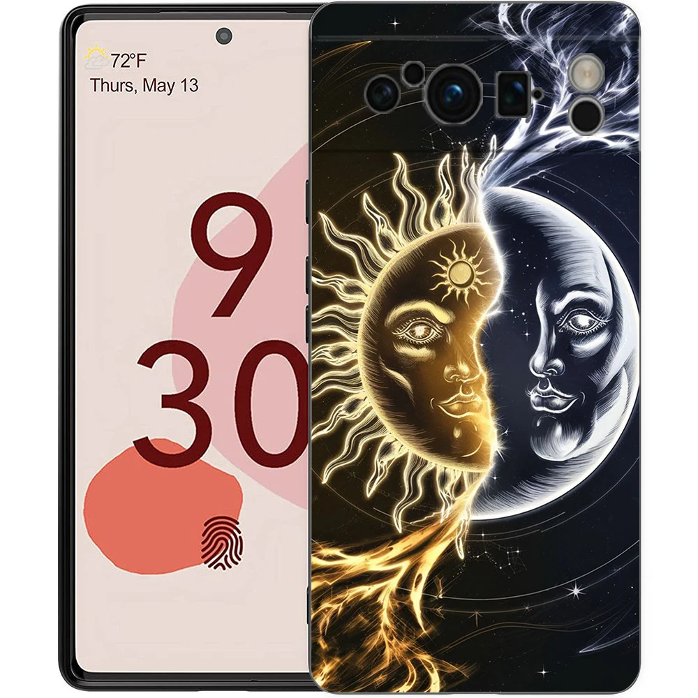 Sun Moon Stars Shockproof TPU Phone Case Cover - Soft Protective Shell s Coque
