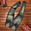 High-End Motorcycle Jeans Men's Autumn Washed-out Vintage Nostalgic Fall Slim Fit Straight Stretch Denim Long Pants 4