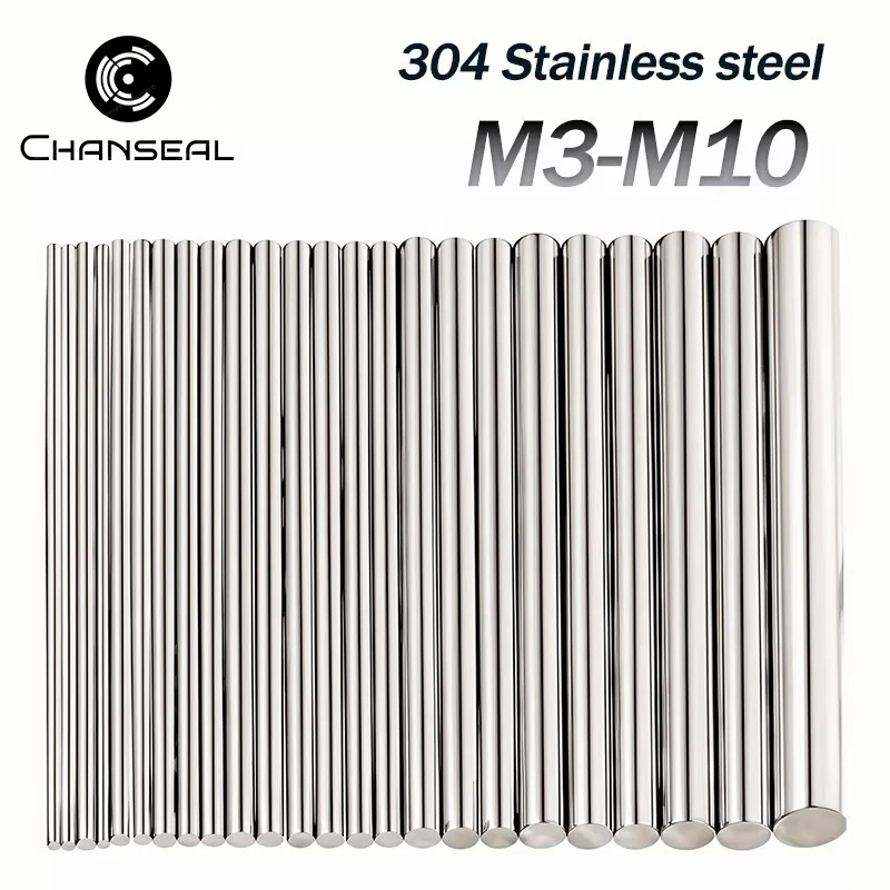 304 Stainless Steel Rod Dia 3/4/4.5/5/5.5/6/6.5mm CNC Solid Round Shaft Rod Bars For DIY Craft Model Car 100/200/300/400/500mm linear shaft rod steel round rod