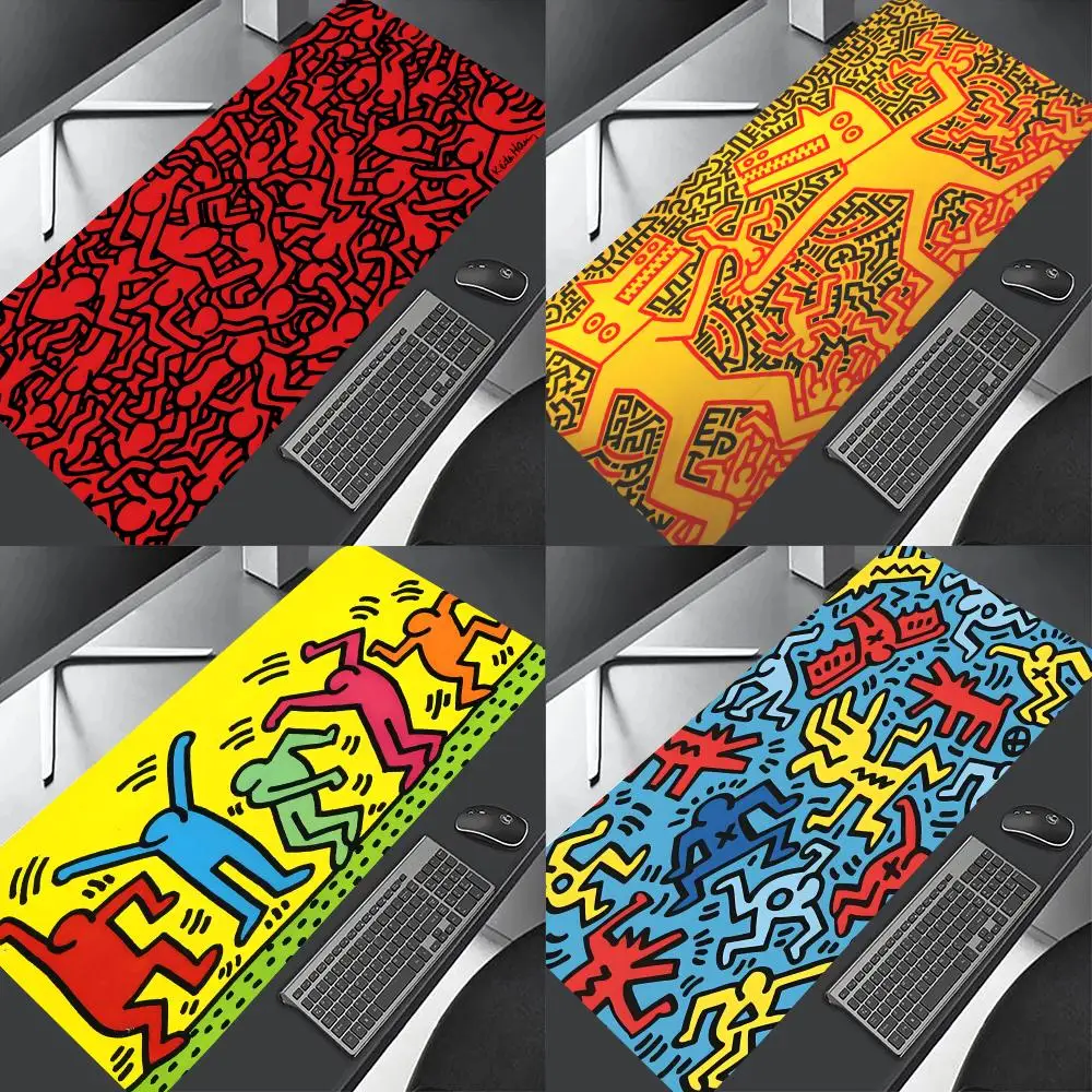 Art K-Keiths Painter H-Harings  Mouse Pad Professional E-Sports Mouse Pad Fine Surface Gaming Rubber Mouse Pad Smooth Desk Pad