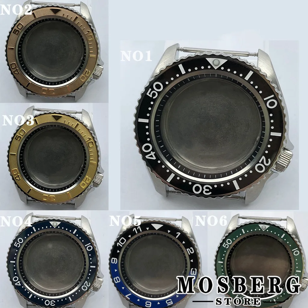 42mm Black Watch Case Ceramic Bezel Solid 316L Stainless Steel Sapphire