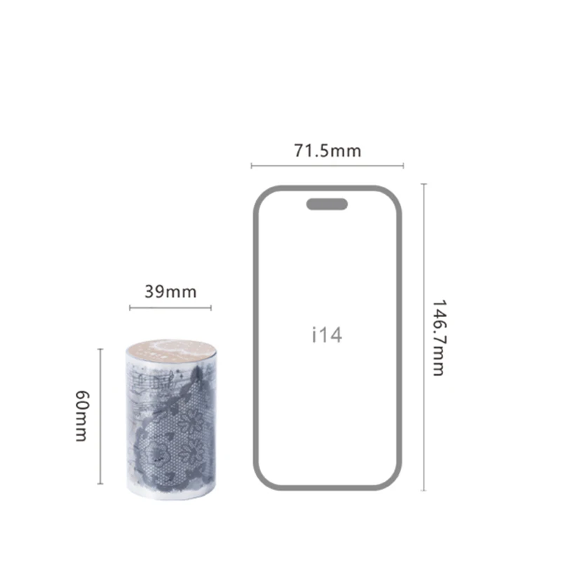 Tape 60mm*2m Tape lace vintage handbook stickers PET handbook lace decoration diy tape stickers 6 models 1 roll/pack