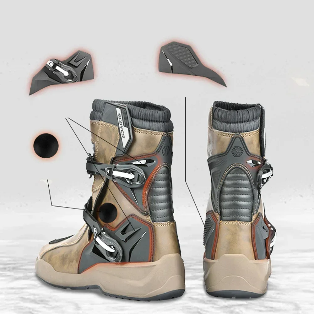 Motorcycle Riding Men Boots Waterproof Motocross Cycling Off-Road Racing Anti-drop Breathable Equipment