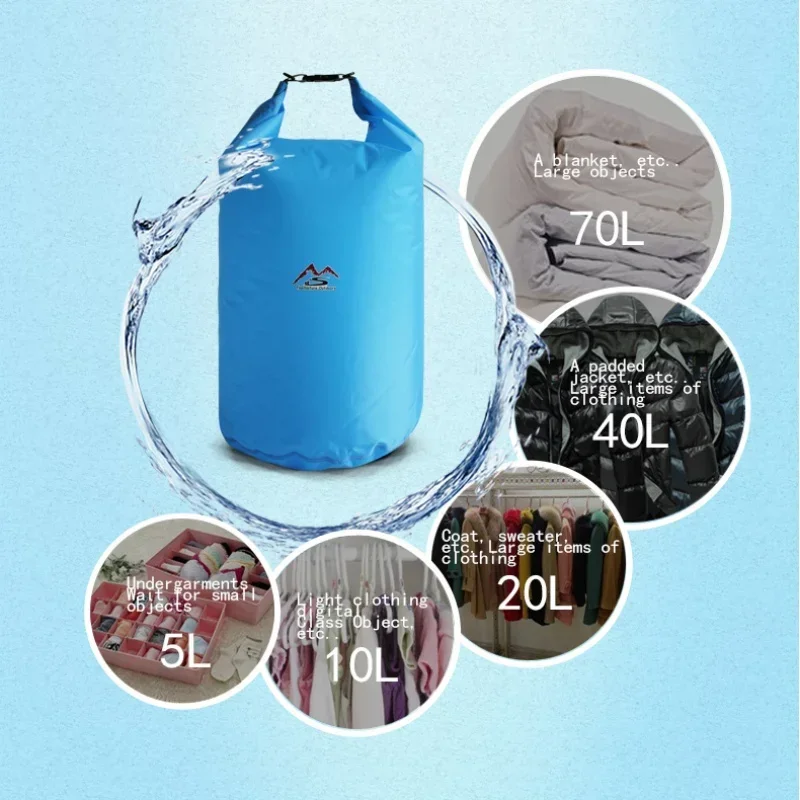 

Outdoor Dry Waterproof Bag Dry Bag Sack Waterproof Floating Dry Gear Bags For Boating Fishing Rafting Swimming 5L/10L/20L/40L/70