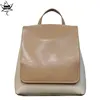 Chic Original Design Top Layer Cowhide Leather Women Backpack High Quality College Girl School Book Knapsack Rucksack Bag 1