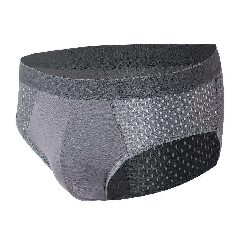 2 Pcs/Lot Men's Mesh Breathable Briefs Underwear Hombre Hole Large Size Male Shorts Lingerie Underpants Sexy Panties 3