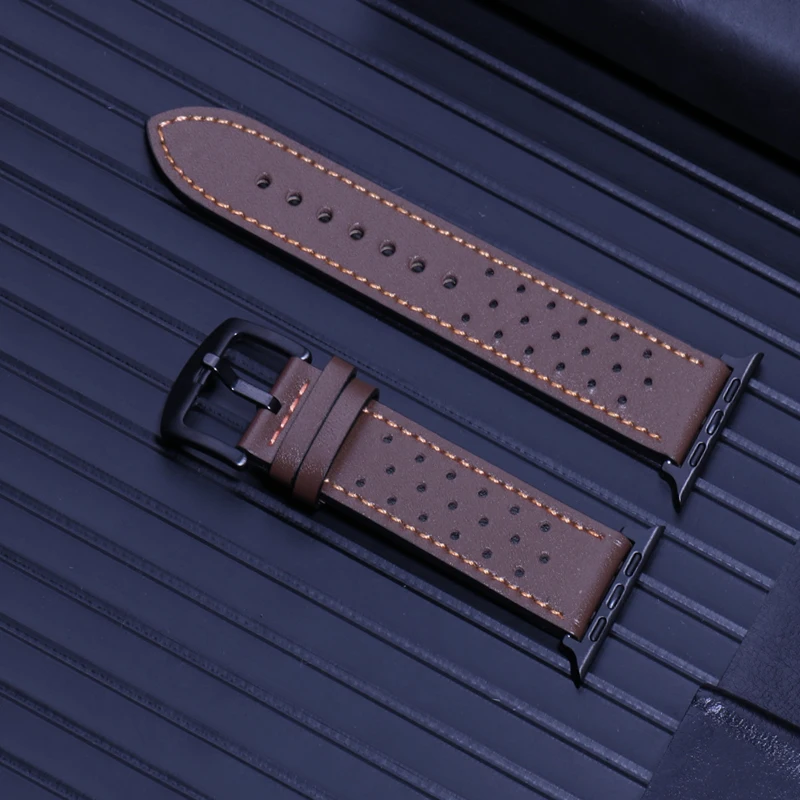 Leather strap For Apple watch band 45mm 44mm Ultra2 49mm 40mm 42mm 38/41mm 44 45 mm Retro bracelet iWatch serie 9 8 7 4 5 6 3 se