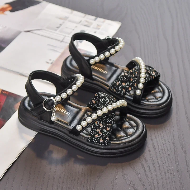 Girls Pearl Sandals Kids Fashion Shoes