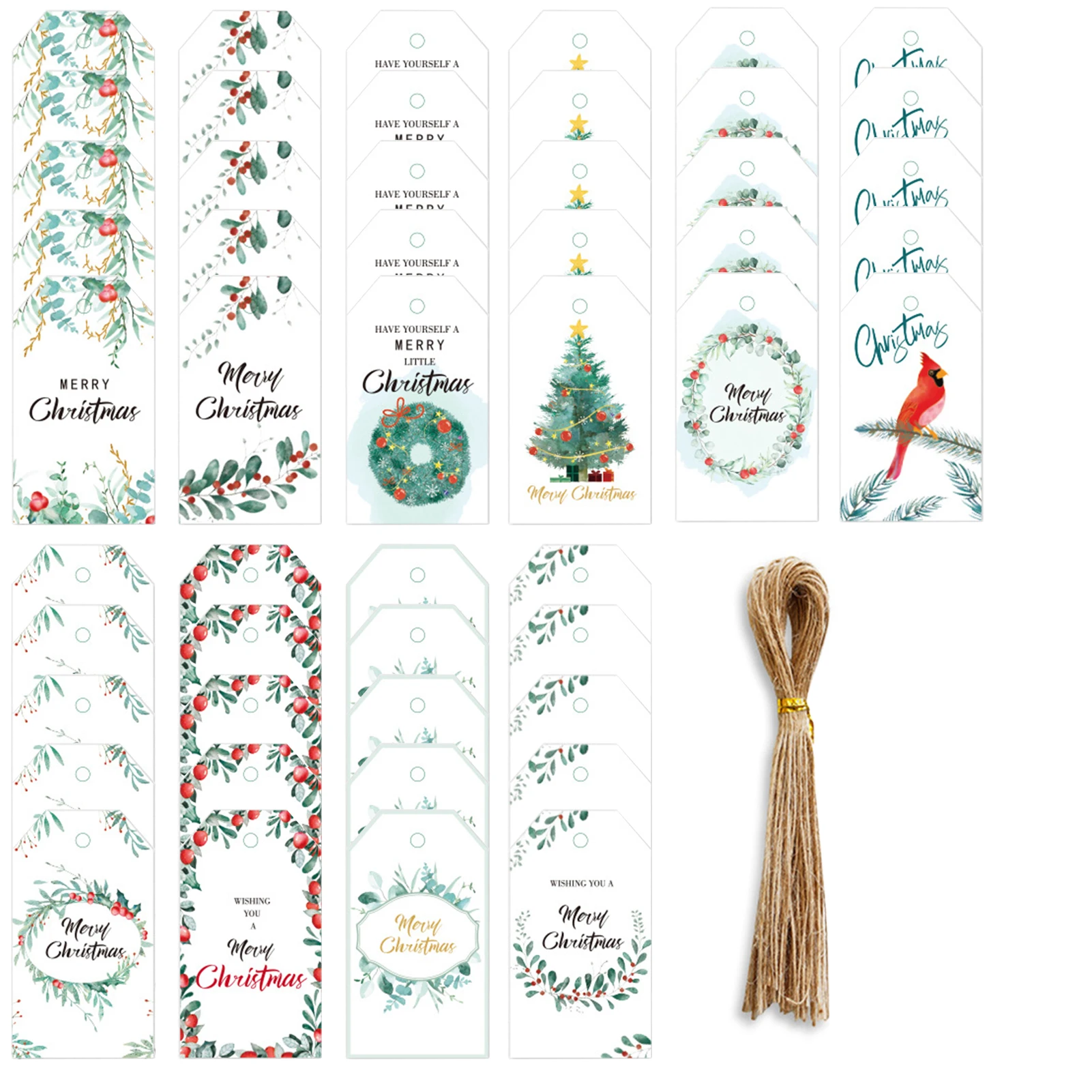 Christmas Present Tags Printable  Christmas Gift Tags String - 100pcs Diy  Kraft Tags - Aliexpress