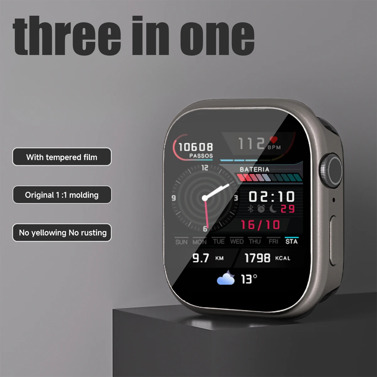 Premium Alloy All-Inclusive Metal Frame Case for Apple Watch - Aluminum Cover